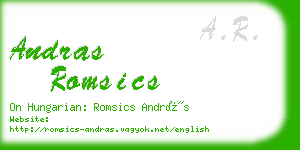 andras romsics business card